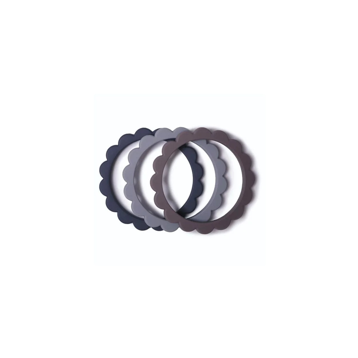 Silikonowy Gryzak Bransoletka FLOWER dove gray/ steel/ stone