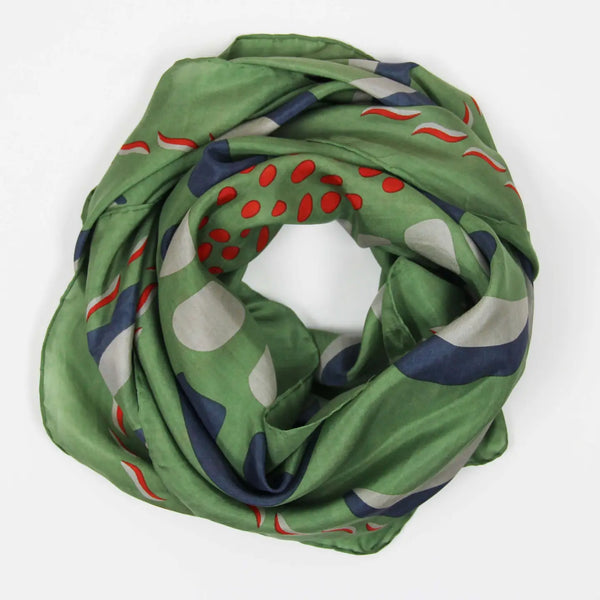 Apaszka jedwabna Myosotis Khaki duża