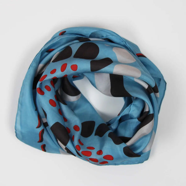 Apaszka jedwabna Myosotis Blue duża