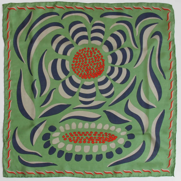 Apaszka jedwabna Myosotis Khaki duża