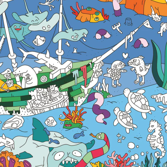 Gigantyczna Kolorowanka 100x70 cm - Ocean