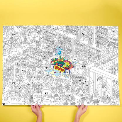 Gigantyczna Kolorowanka 100x70cm - Supermarket