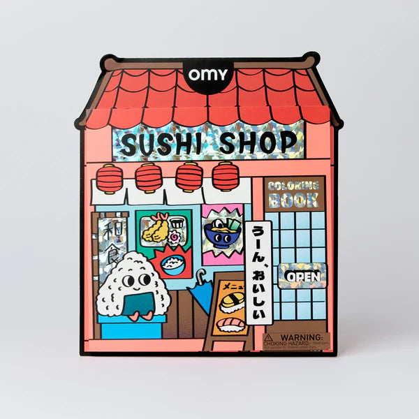 Książka do kolorowania z naklejkami Sushi Shop