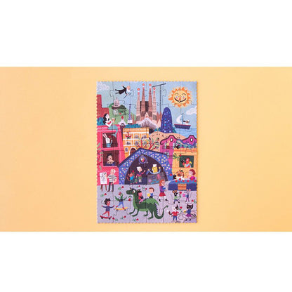 Dwustronne puzzle dla dzieci, Barcelona - Dzień i Noc