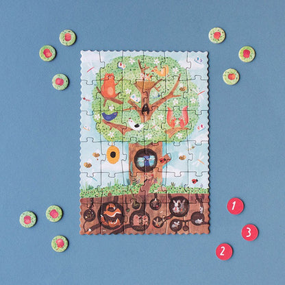 Puzzle kieszonkowe z grą obserwacyjną Jabłonka