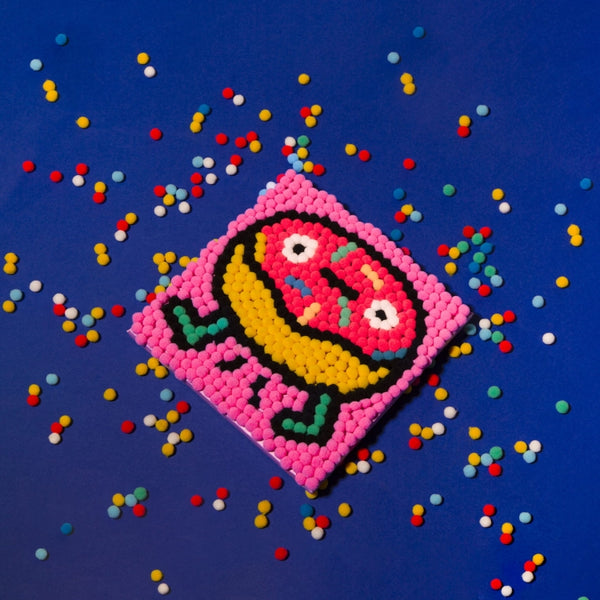 Zestaw kreatywny do wyklejania pomponami Donat