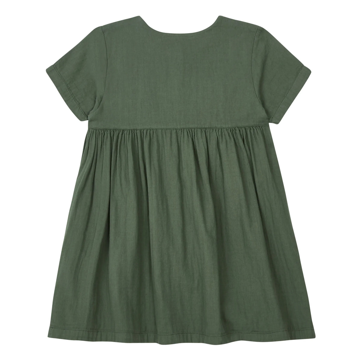 Sukienka dwustronna z bawełny muślinowej Guarana forest green 4 lata