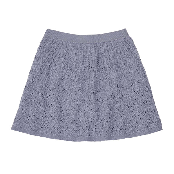 Spódnica z wełny merino Pointelle Skirt 120 lavender