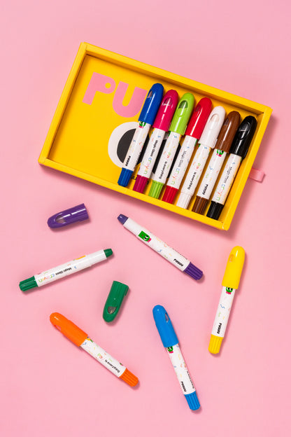 Kredki do szkła Magic Glass Crayons 12 szt. - PUQUU