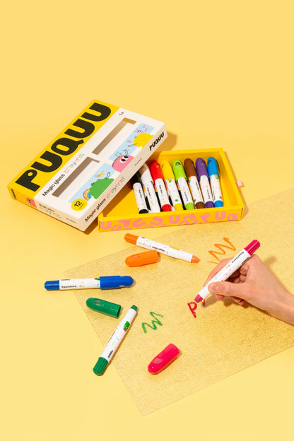 Kredki do szkła Magic Glass Crayons 12 szt. - PUQUU