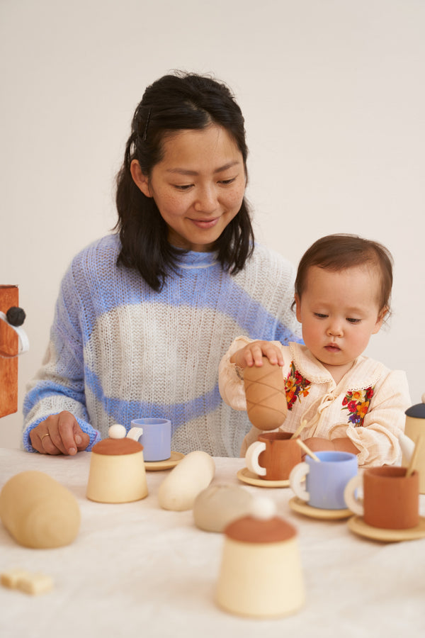 Zestaw herbaciany z drewna terra, blue