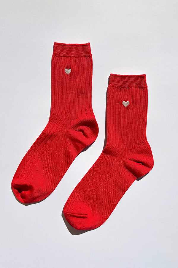 Skarpety Embroidered Her Socks Classic Red + Heart