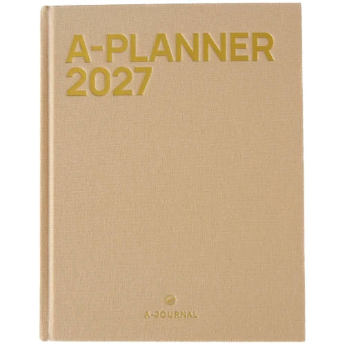 Kalendarz A-Planner 2027 len beżowy