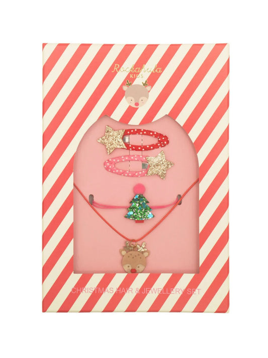 Zestaw biżuterii i spinek dla dziewczynek Christmas Hair & Jewellery Set