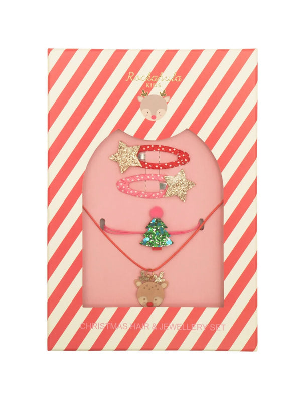 Zestaw biżuterii i spinek dla dziewczynek Christmas Hair & Jewellery Set