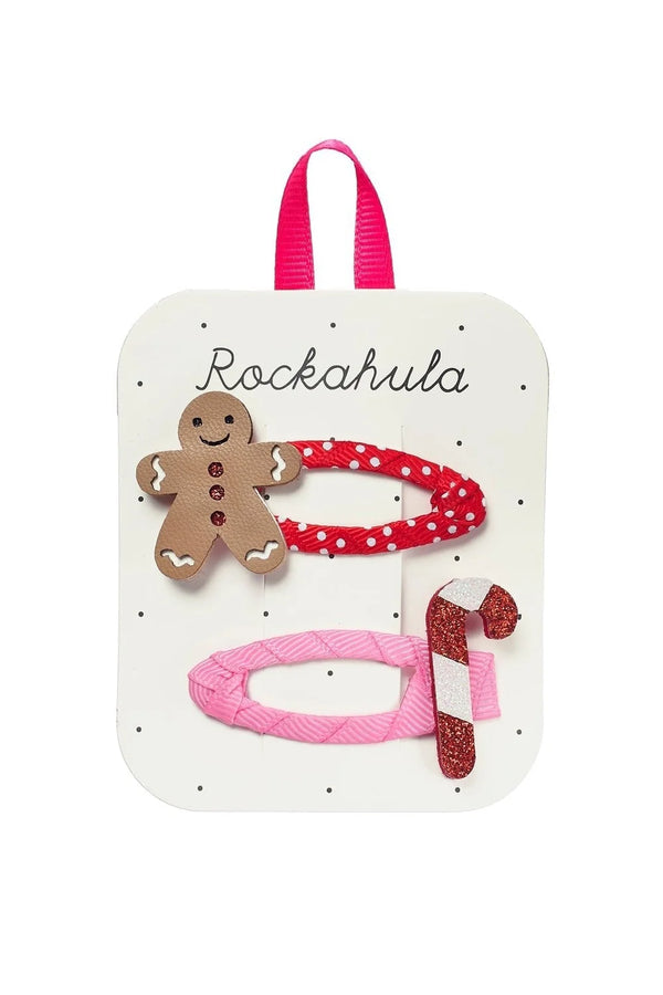 Spinki do włosów dla dziewczynki Jolly Gingerbread Man Clips 2 szt.