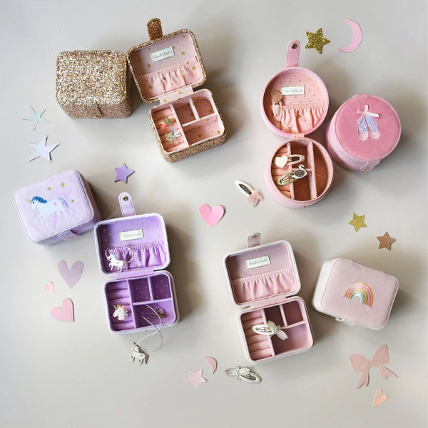 Szkatułka na biżuterię Confetti Glitter Gold Jewellery Box