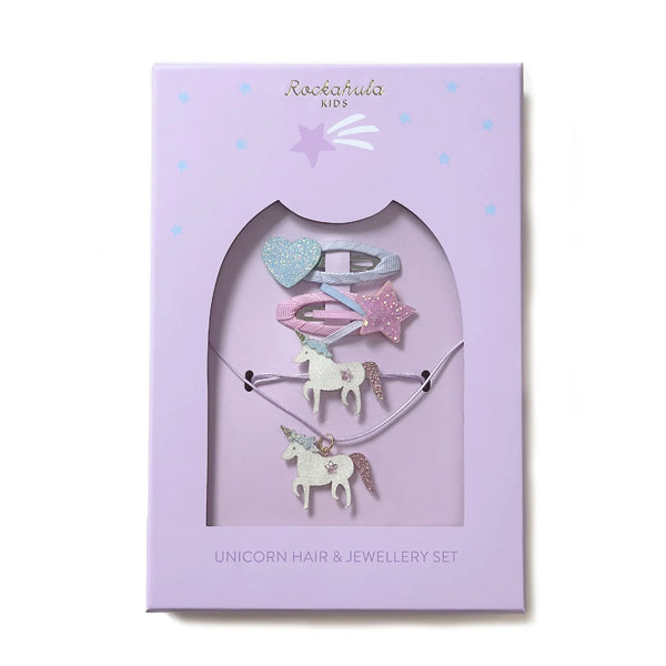 Zestaw biżuterii i spinek dla dziewczynki Unicorn Hair & Jewellery Set