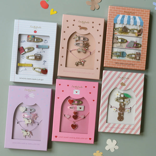 Zestaw biżuterii i spinek dla dziewczynki Unicorn Hair & Jewellery Set