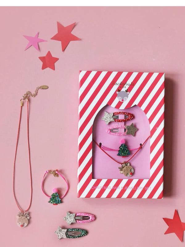 Zestaw biżuterii i spinek dla dziewczynek Christmas Hair & Jewellery Set