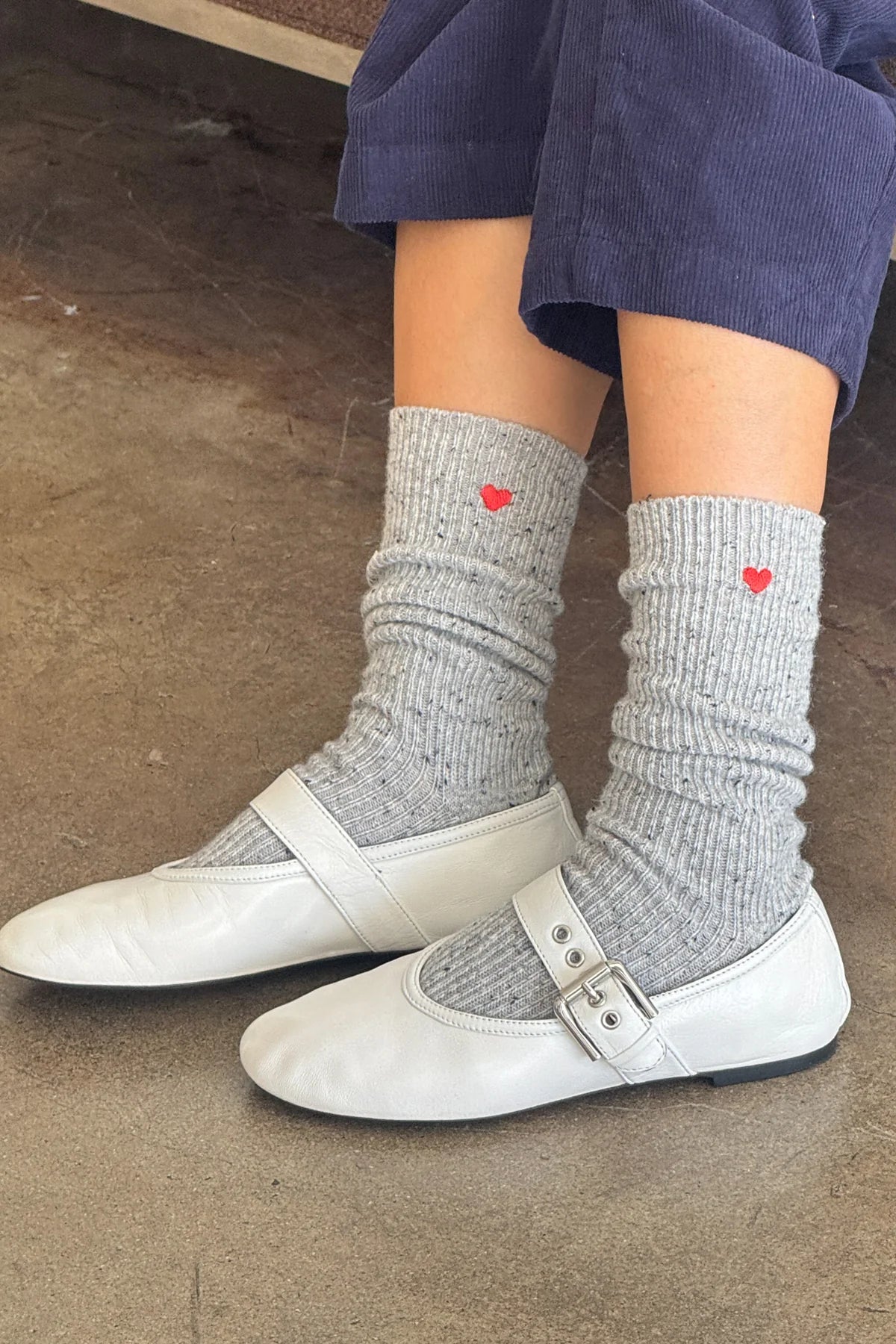 Skarpety Embroidered Snow Socks Cookies and Cream + Heart