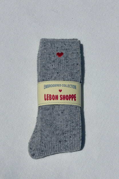 Skarpety Embroidered Snow Socks Cookies and Cream + Heart