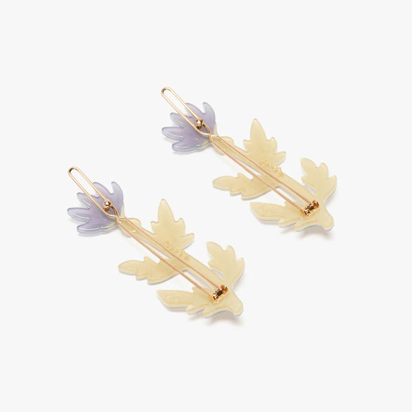 Spinki Thistle Purple Flower Barrette Set