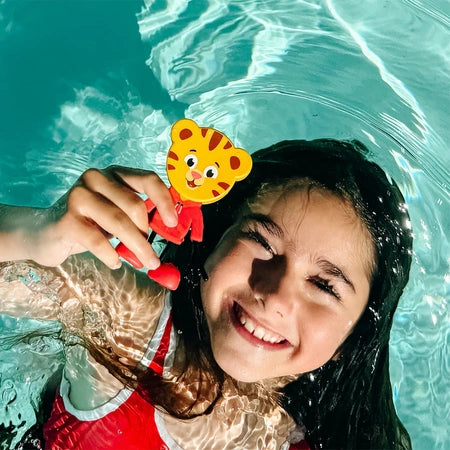 Postać do kąpieli Tygrysek Daniel - Zestaw z Dwiema Kostkami Sensorycznymi