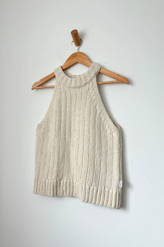 Top Claire Cotton Sweater Tank naturel