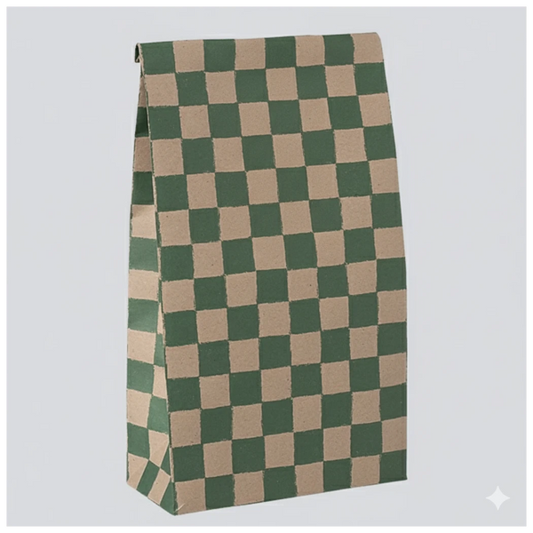 Duża Torebka Prezentowa Tutka - Zielona Krata