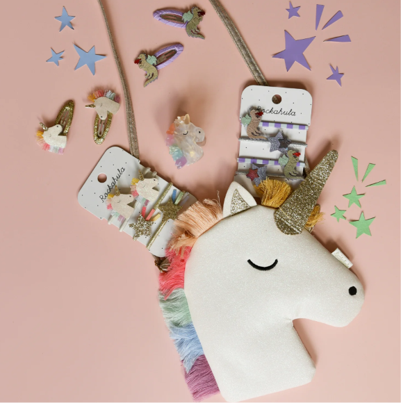 Gumki do włosów dla dziewczynki Rainbow Unicorn 4 szt.