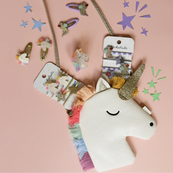 Spinki do włosów dla dziewczynki Rainbow Unicorn 2 szt.